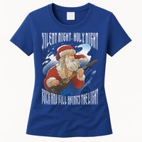 Rock Santa Guitar Guitarist Christmas Rock N Roll Great Gift Women's T-Shirt