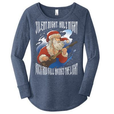 Rock Santa Guitar Guitarist Christmas Rock N Roll Great Gift Women's Perfect Tri Tunic Long Sleeve Shirt