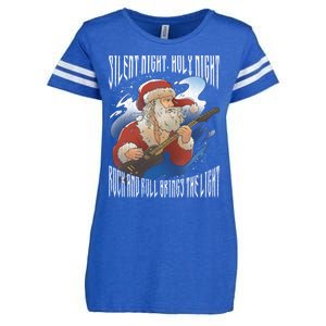 Rock Santa Guitar Guitarist Christmas Rock N Roll Great Gift Enza Ladies Jersey Football T-Shirt