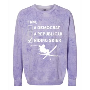 Riding Skier Gift Skiing Winter Sports Ski Mountains Skiing Meaningful Gift Colorblast Crewneck Sweatshirt