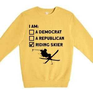 Riding Skier Gift Skiing Winter Sports Ski Mountains Skiing Meaningful Gift Premium Crewneck Sweatshirt