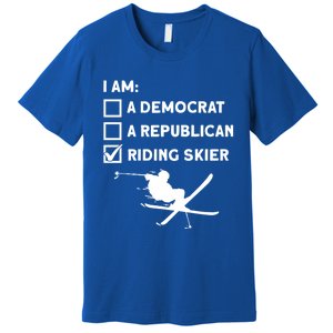 Riding Skier Gift Skiing Winter Sports Ski Mountains Skiing Meaningful Gift Premium T-Shirt