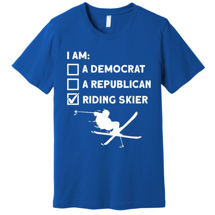 Riding Skier Gift Skiing Winter Sports Ski Mountains Skiing Meaningful Gift Premium T-Shirt