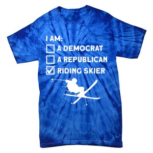 Riding Skier Gift Skiing Winter Sports Ski Mountains Skiing Meaningful Gift Tie-Dye T-Shirt