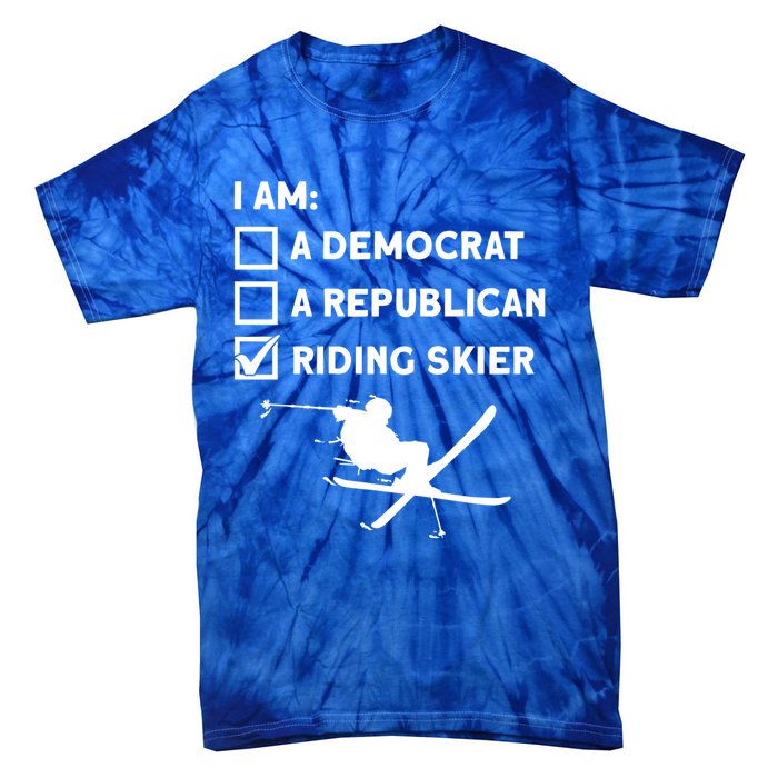 Riding Skier Gift Skiing Winter Sports Ski Mountains Skiing Meaningful Gift Tie-Dye T-Shirt