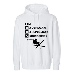 Riding Skier Gift Skiing Winter Sports Ski Mountains Skiing Meaningful Gift Garment-Dyed Fleece Hoodie