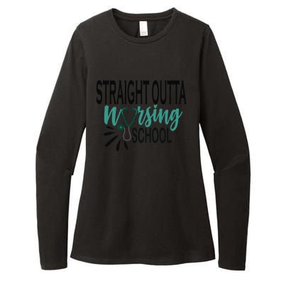 Rn School Graduation Funny Gift Straight Outta Nursing School Gift Womens CVC Long Sleeve Shirt