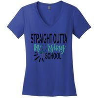 Rn School Graduation Funny Gift Straight Outta Nursing School Gift Women's V-Neck T-Shirt