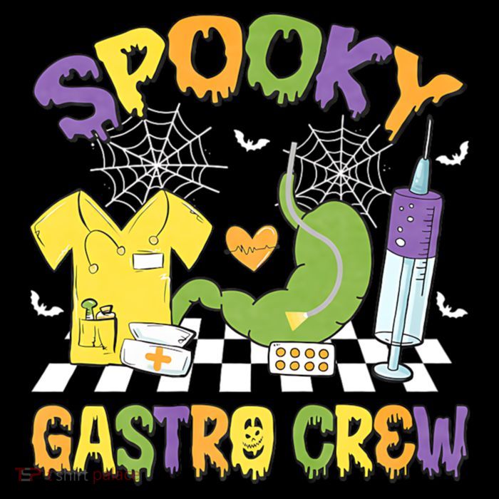 Retro Spooky Gastro Crew Gastro Nurse Halloween Costumes T-Shirt