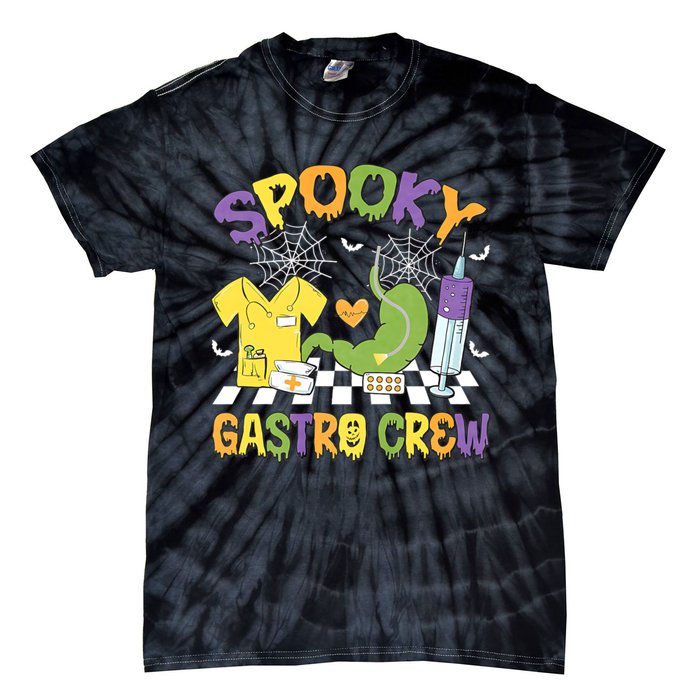 Retro Spooky Gastro Crew Gastro Nurse Halloween Costumes Tie-Dye T-Shirt