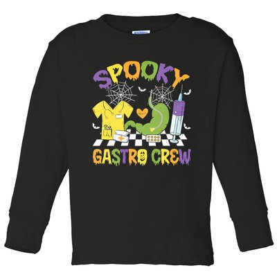 Retro Spooky Gastro Crew Gastro Nurse Halloween Costumes Toddler Long Sleeve Shirt