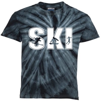 Retro Ski Gift For Skier Kids Tie-Dye T-Shirt