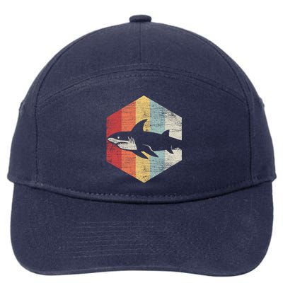 Retro Shark Gift 7-Panel Snapback Hat