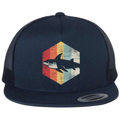 Retro Shark Gift Flat Bill Trucker Hat