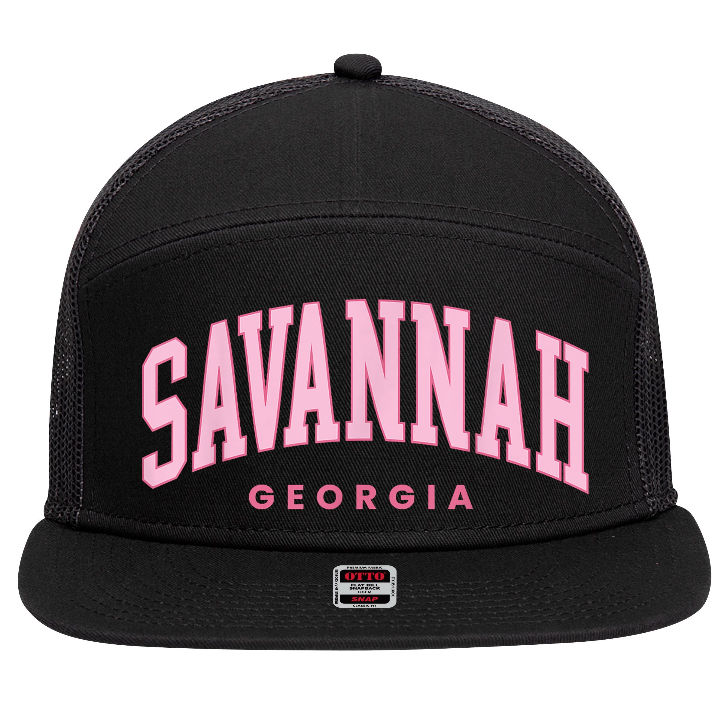 Retro Savannah Georgia Vintage Preppy Throwback 7 Panel Mesh Trucker Snapback Hat