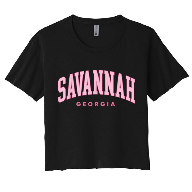 Retro Savannah Georgia Vintage Preppy Throwback Crop Top