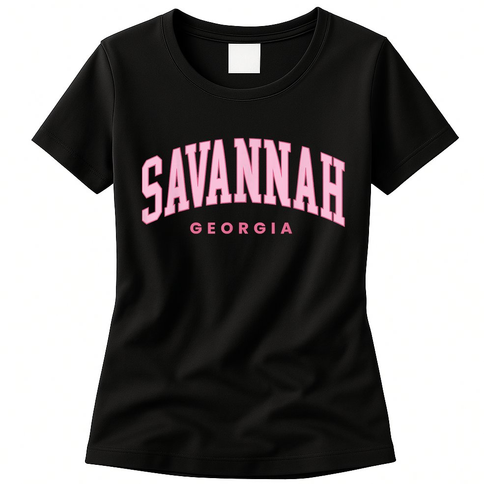 Retro Savannah Georgia Vintage Preppy Throwback Womens T-Shirt