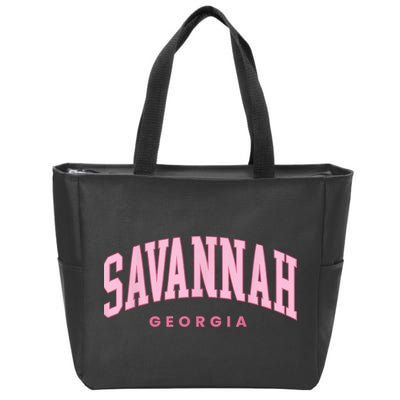 Retro Savannah Georgia Vintage Preppy Throwback Zip Tote Bag