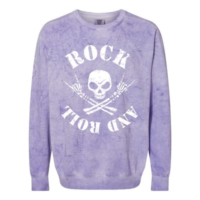 Rocker Skeleton Guitar Guy Spooky Halloween Costume Meaningful Gift Colorblast Crewneck Sweatshirt