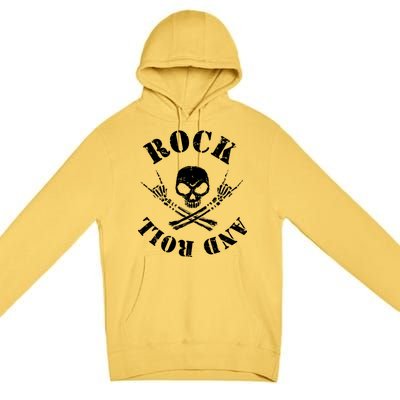 Rocker Skeleton Guitar Guy Spooky Halloween Costume Meaningful Gift Premium Pullover Hoodie