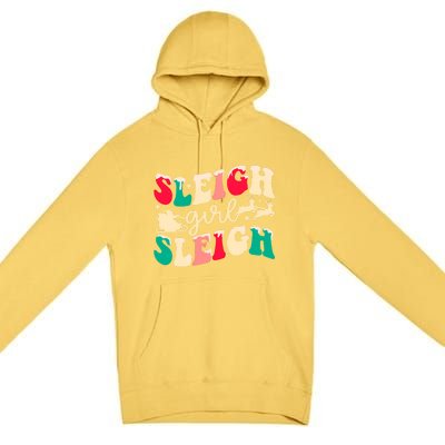 Retro Sleigh Girl Sleigh Christmas Xmas Holiday Sweatshirt Premium Pullover Hoodie