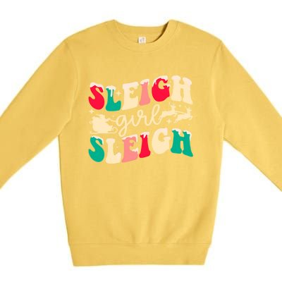 Retro Sleigh Girl Sleigh Christmas Xmas Holiday Sweatshirt Premium Crewneck Sweatshirt