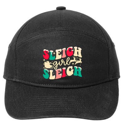 Retro Sleigh Girl Sleigh Christmas Xmas Holiday Sweatshirt 7-Panel Snapback Hat