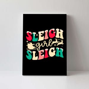 Retro Sleigh Girl Sleigh Christmas Xmas Holiday Sweatshirt Canvas