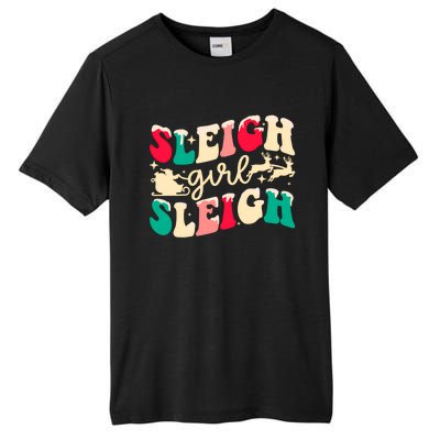 Retro Sleigh Girl Sleigh Christmas Xmas Holiday Sweatshirt Tall Fusion ChromaSoft Performance T-Shirt