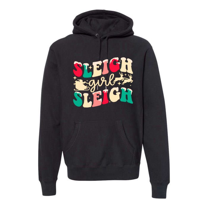 Retro Sleigh Girl Sleigh Christmas Xmas Holiday Sweatshirt Premium Hoodie