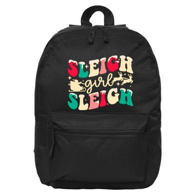 Retro Sleigh Girl Sleigh Christmas Xmas Holiday Sweatshirt 16 in Basic Backpack