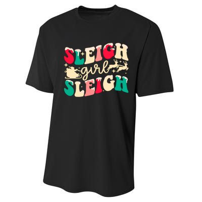 Retro Sleigh Girl Sleigh Christmas Xmas Holiday Sweatshirt Performance Sprint T-Shirt