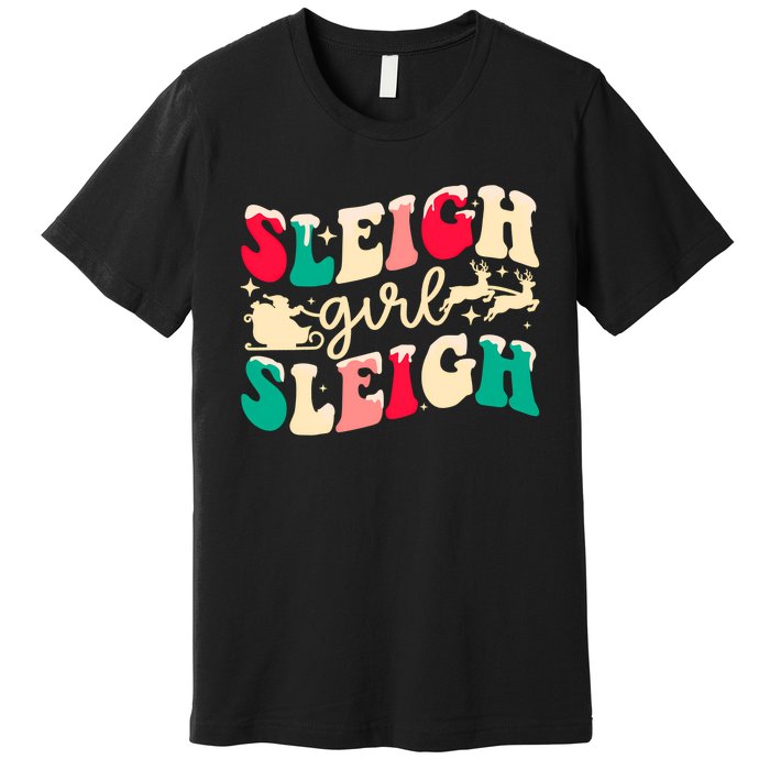 Retro Sleigh Girl Sleigh Christmas Xmas Holiday Sweatshirt Premium T-Shirt