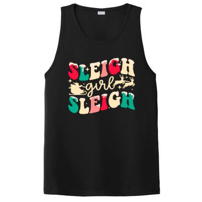 Retro Sleigh Girl Sleigh Christmas Xmas Holiday Sweatshirt PosiCharge Competitor Tank