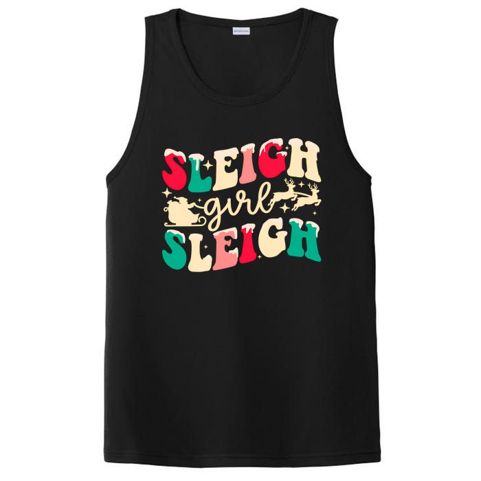 Retro Sleigh Girl Sleigh Christmas Xmas Holiday Sweatshirt PosiCharge Competitor Tank