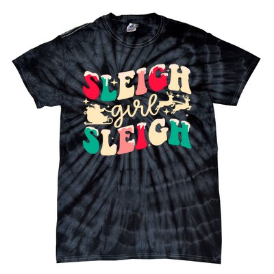 Retro Sleigh Girl Sleigh Christmas Xmas Holiday Sweatshirt Tie-Dye T-Shirt