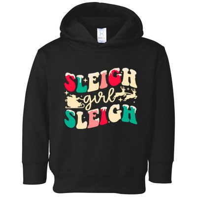 Retro Sleigh Girl Sleigh Christmas Xmas Holiday Sweatshirt Toddler Hoodie