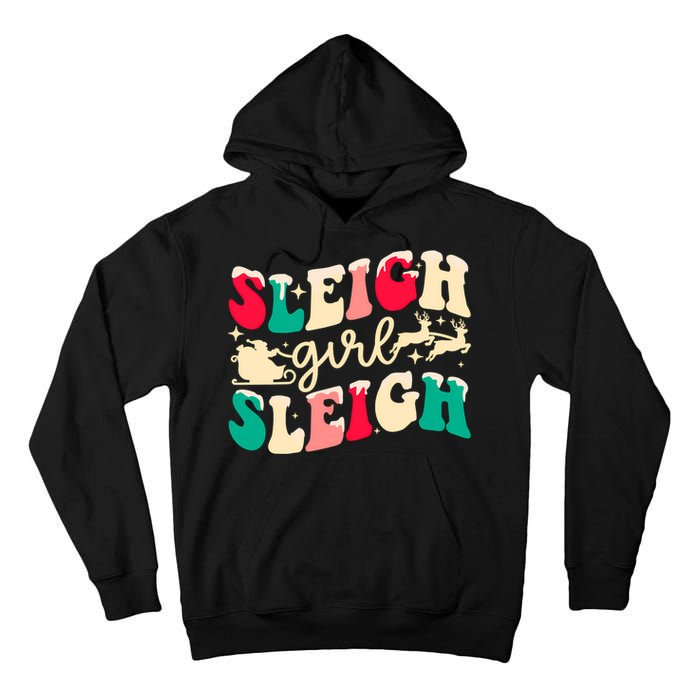 Retro Sleigh Girl Sleigh Christmas Xmas Holiday Sweatshirt Tall Hoodie