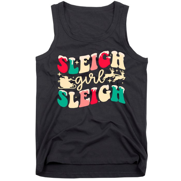 Retro Sleigh Girl Sleigh Christmas Xmas Holiday Sweatshirt Tank Top