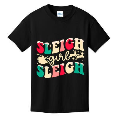 Retro Sleigh Girl Sleigh Christmas Xmas Holiday Sweatshirt Kids T-Shirt