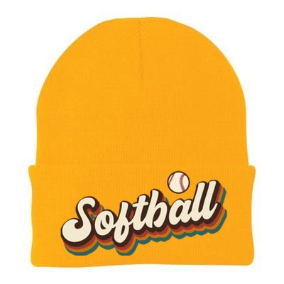 Retro Softball Graphic Softball Gift Knit Cap Winter Beanie