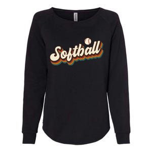 Retro Softball Graphic Softball Gift Womens California Wash Sweatshirt