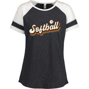 Retro Softball Graphic Softball Gift Enza Ladies Jersey Colorblock Tee