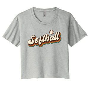 Retro Softball Graphic Softball Gift Women's Crop Top Tee