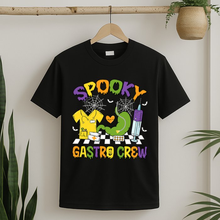 Retro Spooky Gastro Crew Gastro Nurse Halloween T-Shirt