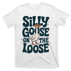 Retro Silly Goose On The Loose Goose Aesthetic Trendy Meme T-Shirt