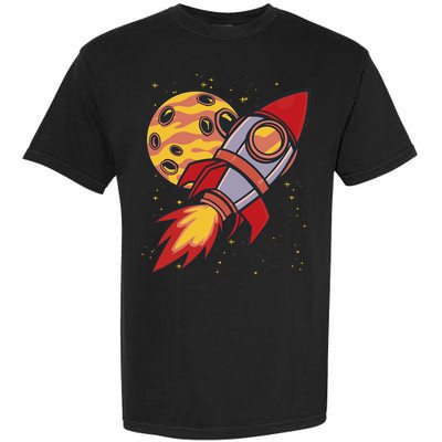 Rocket Spaceship Galaxy Retro Garment-Dyed Heavyweight T-Shirt