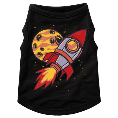 Rocket Spaceship Galaxy Retro Doggie Tank