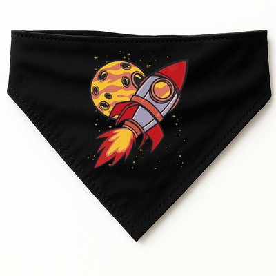 Rocket Spaceship Galaxy Retro USA-Made Doggie Bandana