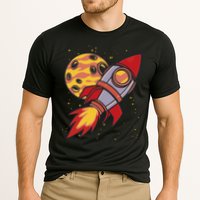 Rocket Spaceship Galaxy Retro Cooling Performance Crew T-Shirt